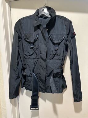 Peuterey Women's Navy Utility Jacket with Belt Weather Resistant Size 40